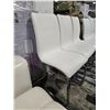 Image 2 : 6 White Leather Dining Chairs (37x29x19)
