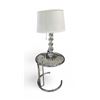 Image 1 : Glass Top Adjustable Height Side Table (19x25) w/Cleared Bubble Table Lamp (30x13)