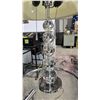 Image 3 : Glass Top Adjustable Height Side Table (19x25) w/Cleared Bubble Table Lamp (30x13)