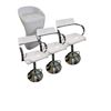 Image 1 : 3 White Adjustable Bar Stools w/Chrome Armrest & Light Up High Chair