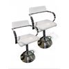 Image 2 : 3 White Adjustable Bar Stools w/Chrome Armrest & Light Up High Chair