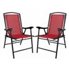 Image 1 : 2 Red Folding Lawn Chairs