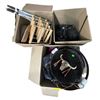 Image 1 : 3 Box of Misc - Bicycle Helmets, Backpacks, Decorative Wall Hanging, Etc.
