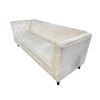 Image 1 : Contemporary Velvet Cream Tufted Back Sofa (Approx. 77in L)