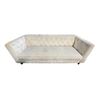 Image 2 : Contemporary Velvet Cream Tufted Back Sofa (Approx. 77in L)