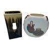 Image 2 : 4 Piece Home Decor, 2 Vase, Eiffel Tower Easel, Ceiling Lampshade
