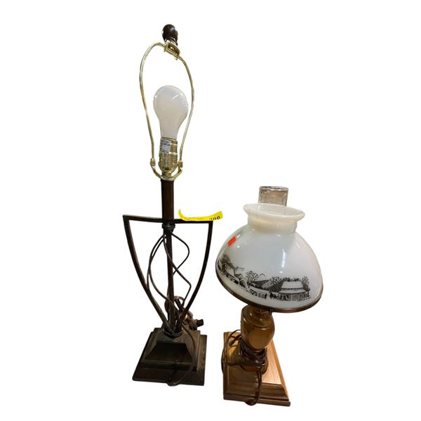 2 Decorative Table Lamps (29x8) (Currier & ives)