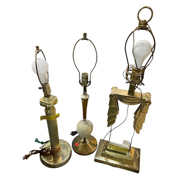 3 Decorative Table Lamps (Highest 31in x 10in)