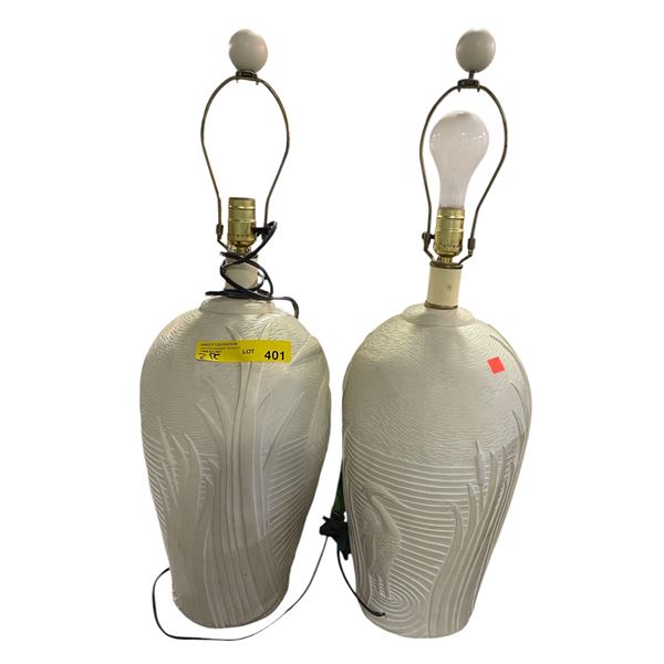 Pair of Crane Themed Decorative Table Lamps (29x9)