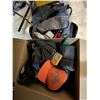 Image 2 : Large Group of Assorted Items - Clothing, Box full of Caps, Skateboards, Burberry Bag full of Clothe