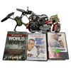 Image 2 : Group of Assorted DVDs, Motorcycle Toys, Supersoco Lithium Battery
