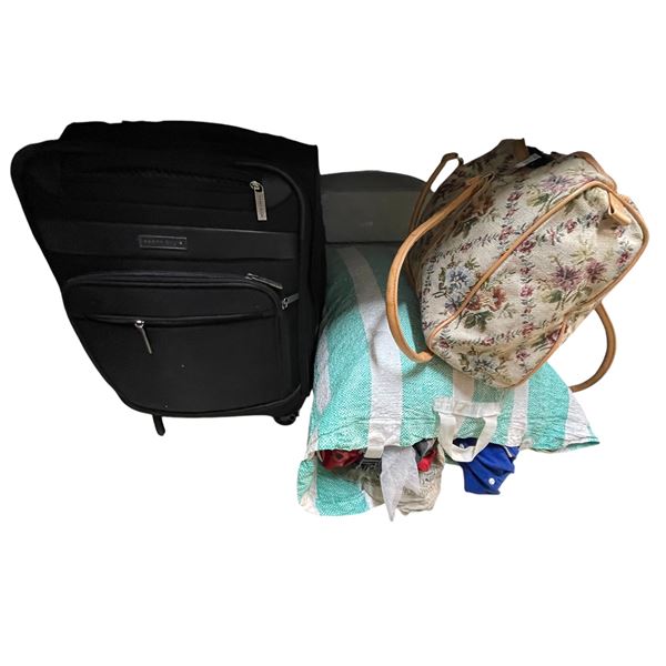 Perry Ellis Carry on Luggage w/Cloths & Bags Full of Assorted Clothing