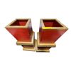 Image 1 : 2 Red & Gold Tone Lanterns (38x15x15)