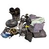 Image 1 : Assorted Winter Sport Equipment - Helmet, Bindings, Boots, Jacket & Gloves