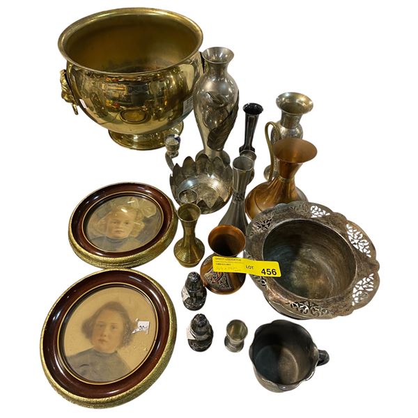 Assorted Home Decor - Lion Head Brass Planter, Vases, Portraits & More