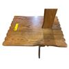 Image 3 : Vintage Wooden Table Floor Lamp w/Pollen Themed Shade (69x23x17)