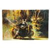 Image 1 : Samurai painting on canvas - approx. 50in x 33in