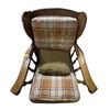 Image 2 : Pair of Matching Orange Solid Wood Lounge Chairs (33x28x25)