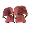 Image 2 : Pair of Maroon Art Deco Velvet Chairs (33x19x18)