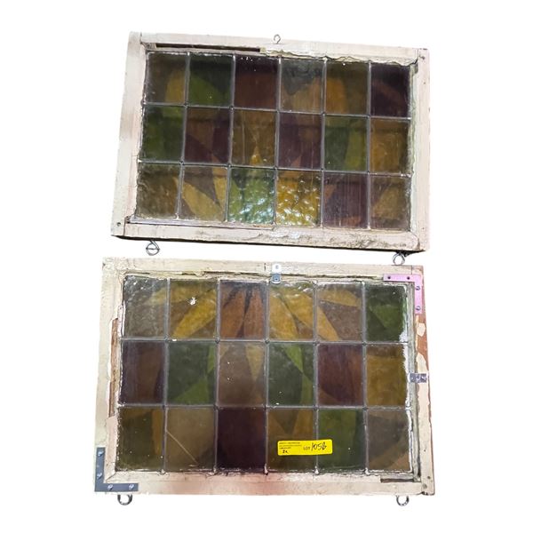 2 Stained Glass Windows (1 has crack - 24x17)