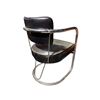 Image 2 : Art Deco Style Leather & Chrome Chair