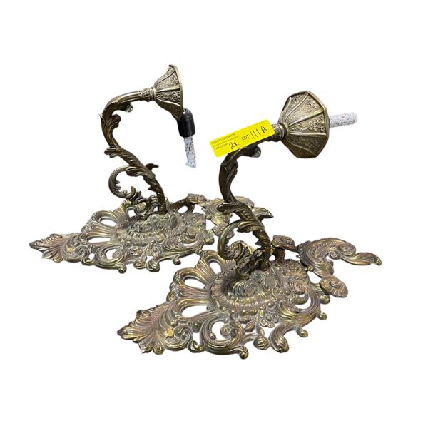 Matching Pair of Brass Light Fixtures (23x10)