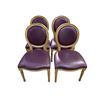 Image 1 : Set of 4 purple leather chairs