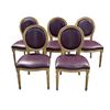 Image 1 : Set of 5 purple leather chairs
