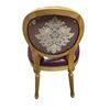 Image 3 : Set of 5 purple leather chairs