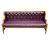 Image 2 : Set of 3 purple upholstered leather sofa set - long two arm sofa (approx 75in x 24in x 36in H) / med