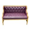Image 3 : Set of 3 purple upholstered leather sofa set - long two arm sofa (approx 75in x 24in x 36in H) / med