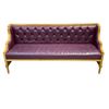 Image 3 : Set of 2 purple upholstered leather sofas - long two arm sofa (approx 75in x 24in x 36in H) & small 