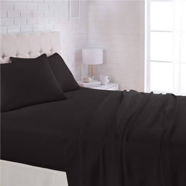 NIB Amazonbasics Microfiber Sheet Set (4 Sets Per Box - Size Full - Colour BLK)