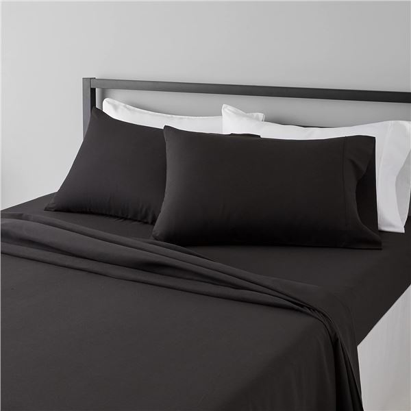 Amazonbasics Microfiber Sheet Set (Size Full - Colour Black)