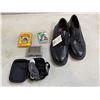 Image 2 : Group of Misc - Pair of New Formal Shoes Size 10, Glass Ceiling Light Fixture, External Phone Camera
