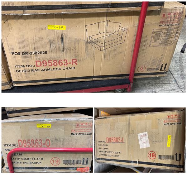 3 Piece Chair Includes - Right & Left Side Chair + Ottoman