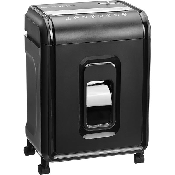 New in Box Amazonbasics 12 Sheet High Security Paper Shredder w/Pullout Basket