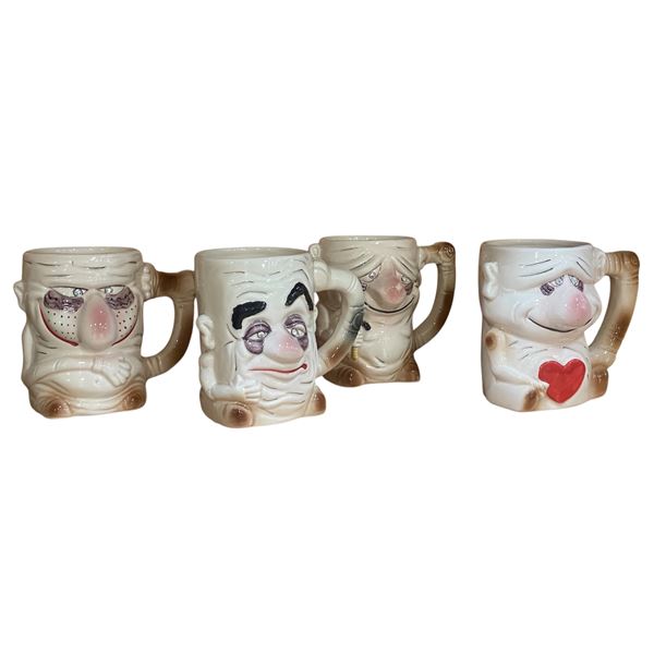 4 Pce Japanese Porcelain Mugs