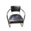 Image 1 : Art Deco Style Leather & Chrome Chair (Back Support Needs Screw)