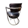Image 2 : Art Deco Style Leather & Chrome Chair (Back Support Needs Screw)