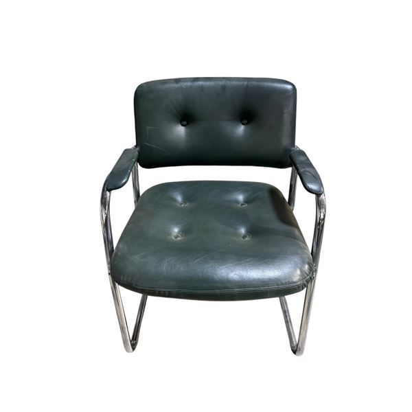 Mid Century Modern Chrome & Green Chair