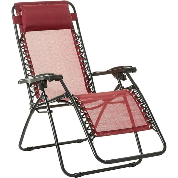 New in box Amazon Basics Zero Gravity Chair (Burgundy)