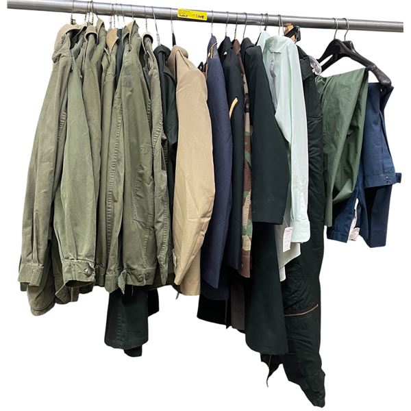 Group of approx 20 of Millitary jackets / coats & pants