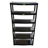 Image 2 : Group of 8 heavy duty 5-6 tier plastic shelving units (approx 34in x 14in x 70in H)
