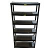 Image 2 : Group of 8 heavy duty 5-6 tier plastic shelving units (approx 34in x 14in x 70in H)