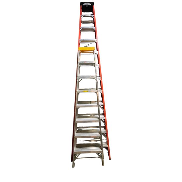 Group of 2 ladders - includes Werner (approx 12ft ) & approx 8ft ladder