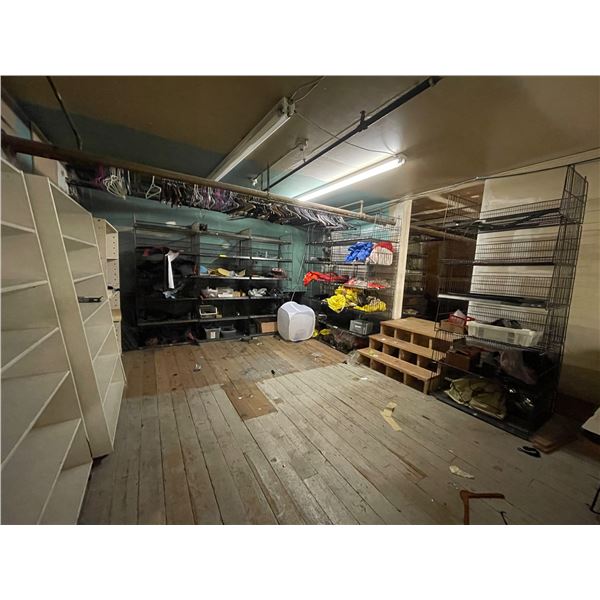 Large group of assorted Millitary items & shelving display units (mesh racking approc 36in x 30in x 