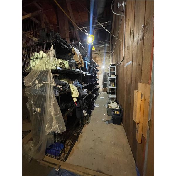 6 large shelving units full of assorted Millitary clothing (approx 2-300pcs) (shelving unitapprox 11