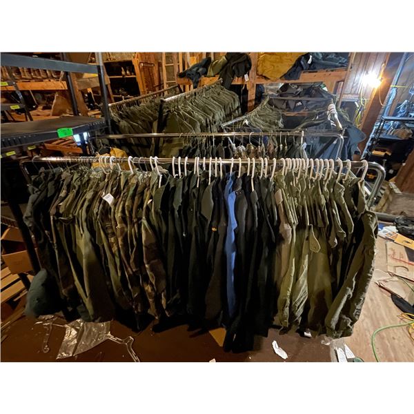 6 racks full of assorted Millitary clothing (approx 300-400pcs)