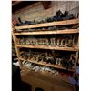 Image 1 : Shelving units full of assorted millitary boots & misc items (shelving units included - approx 7ft l